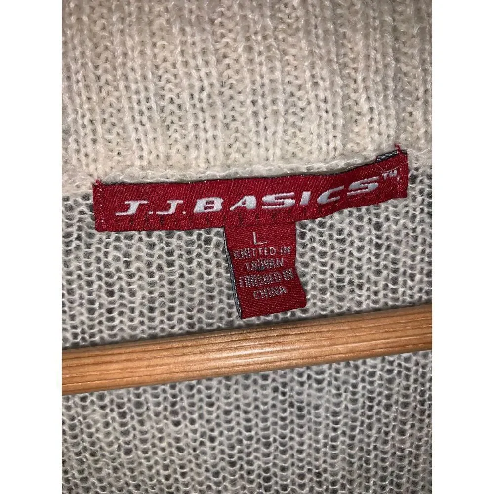 Vintage JJ BASICS Sheer Knit Cardigan Sweater Large‎